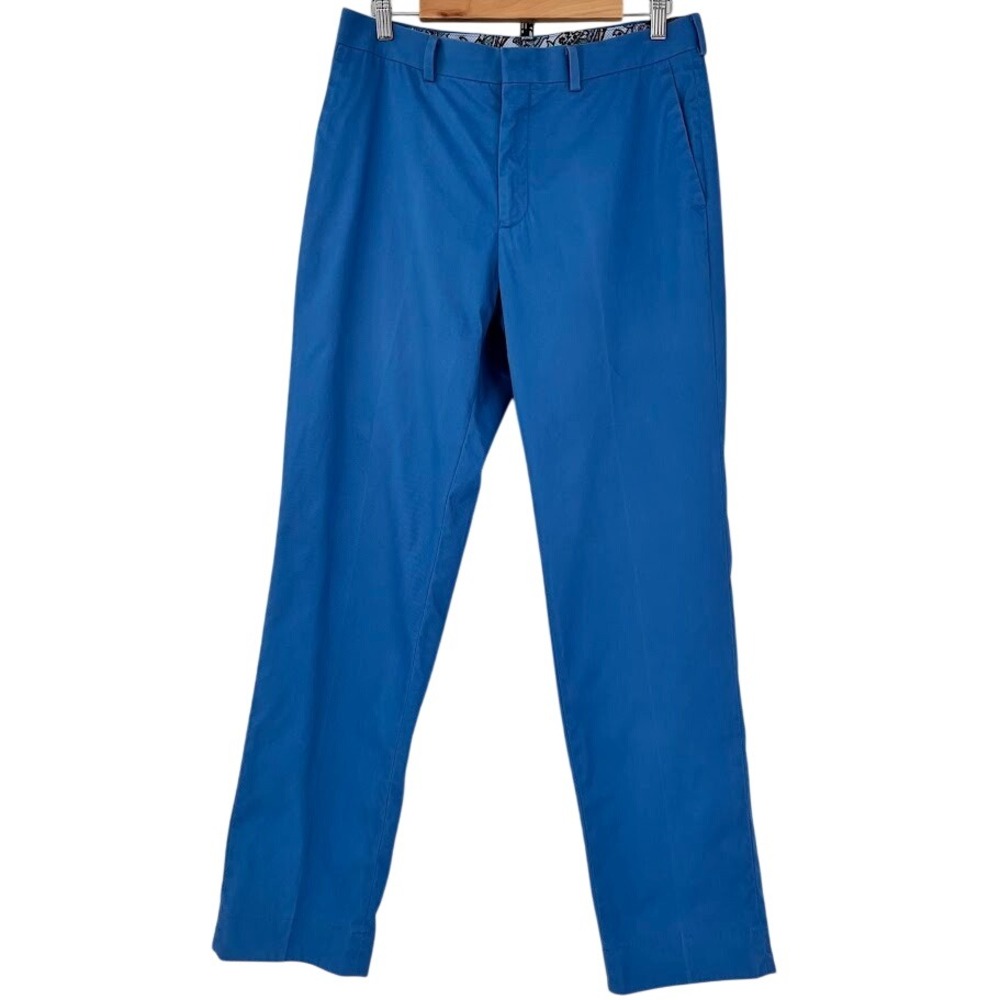 Tallia Mens Blue Chino Pants 33x32 (tag) Straight Leg‎ 100% Cotton Flat Front